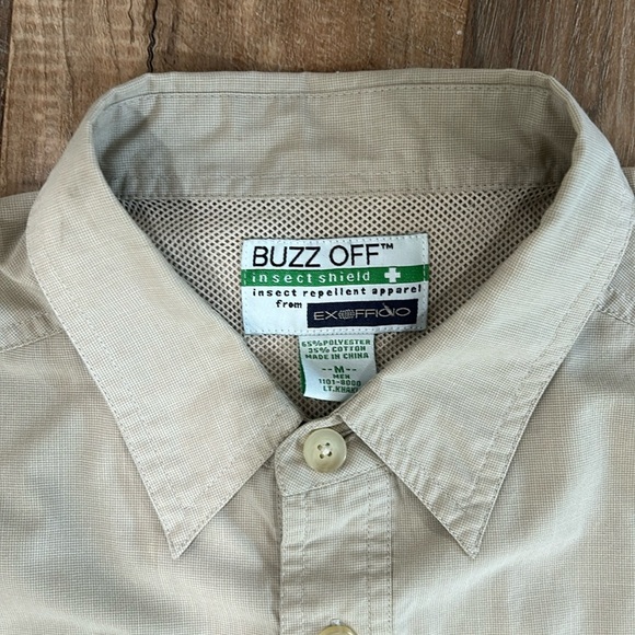 ExOfficio Buzz off shirt light tan long sleeve button up shirt size medium - Picture 7 of 16